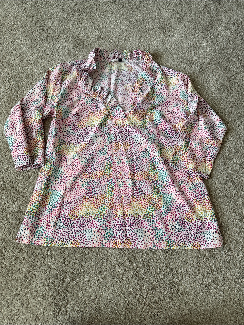 Colorful Speckled V-Neck Tunic Top